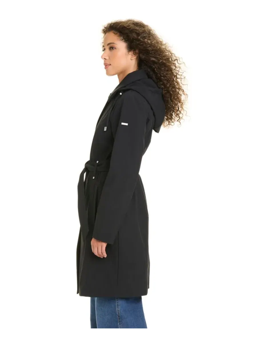 Пальто с поясом из софтшелла, модель Belted Softshell Coat Jones New York — изображение 3 из 13, черный
