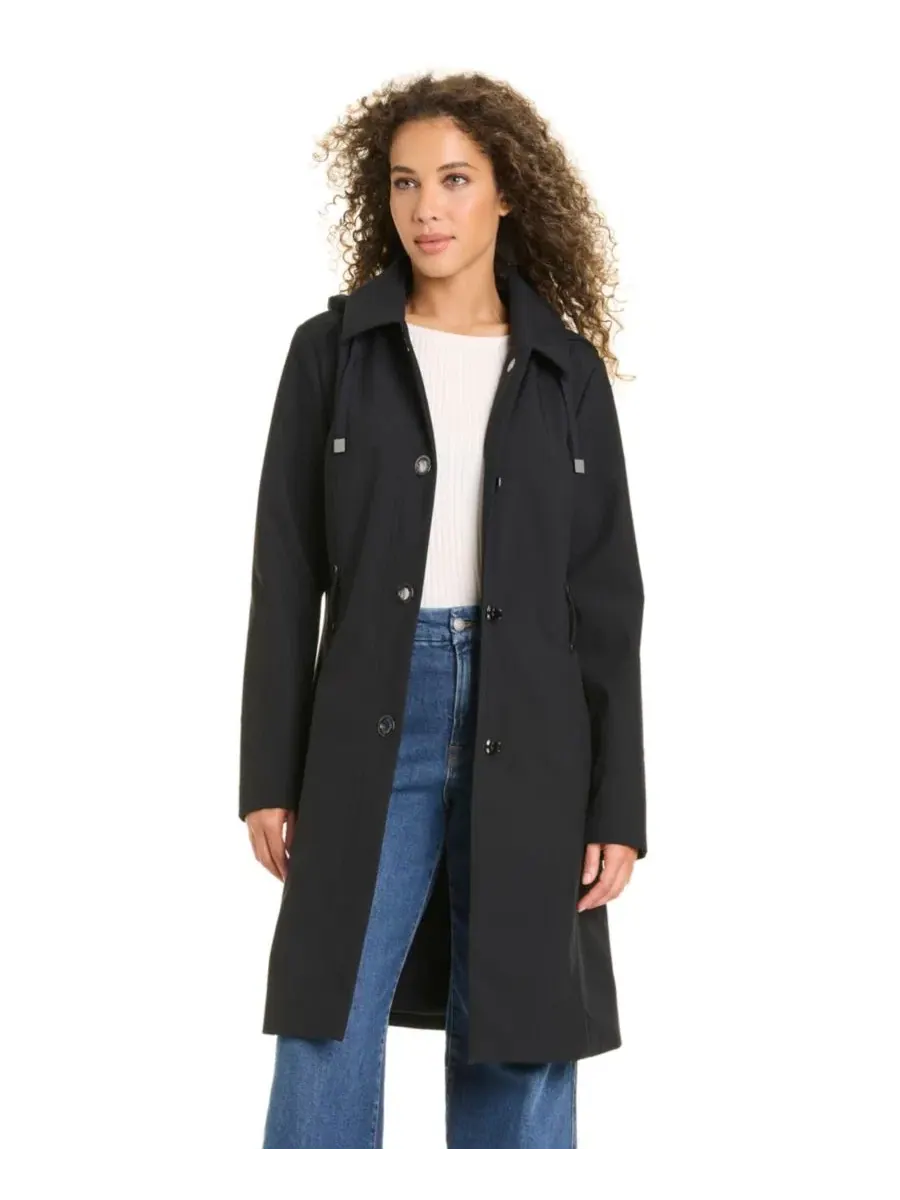 Пальто с поясом из софтшелла, модель Belted Softshell Coat Jones New York — изображение 4 из 13, черный
