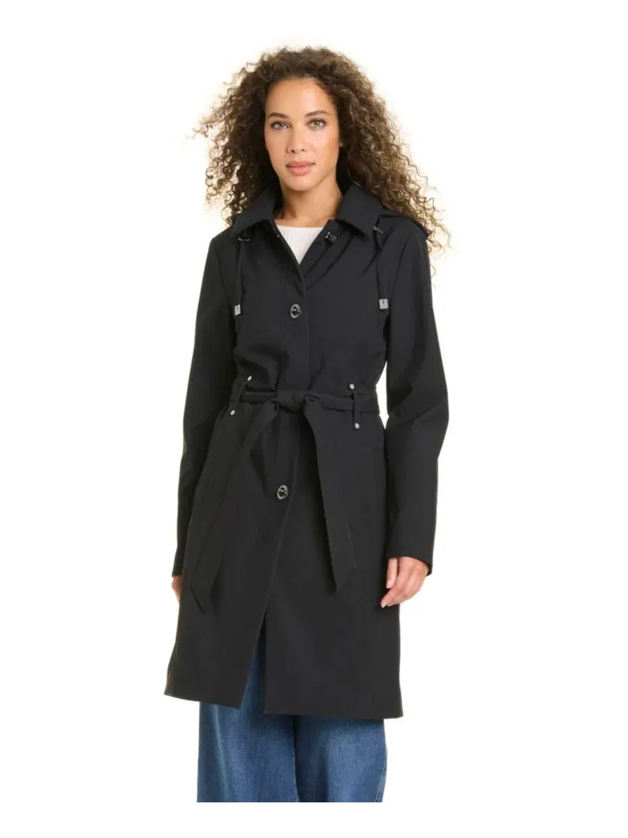 Пальто с поясом из софтшелла, модель Belted Softshell Coat Jones New York — изображение 6 из 13, черный