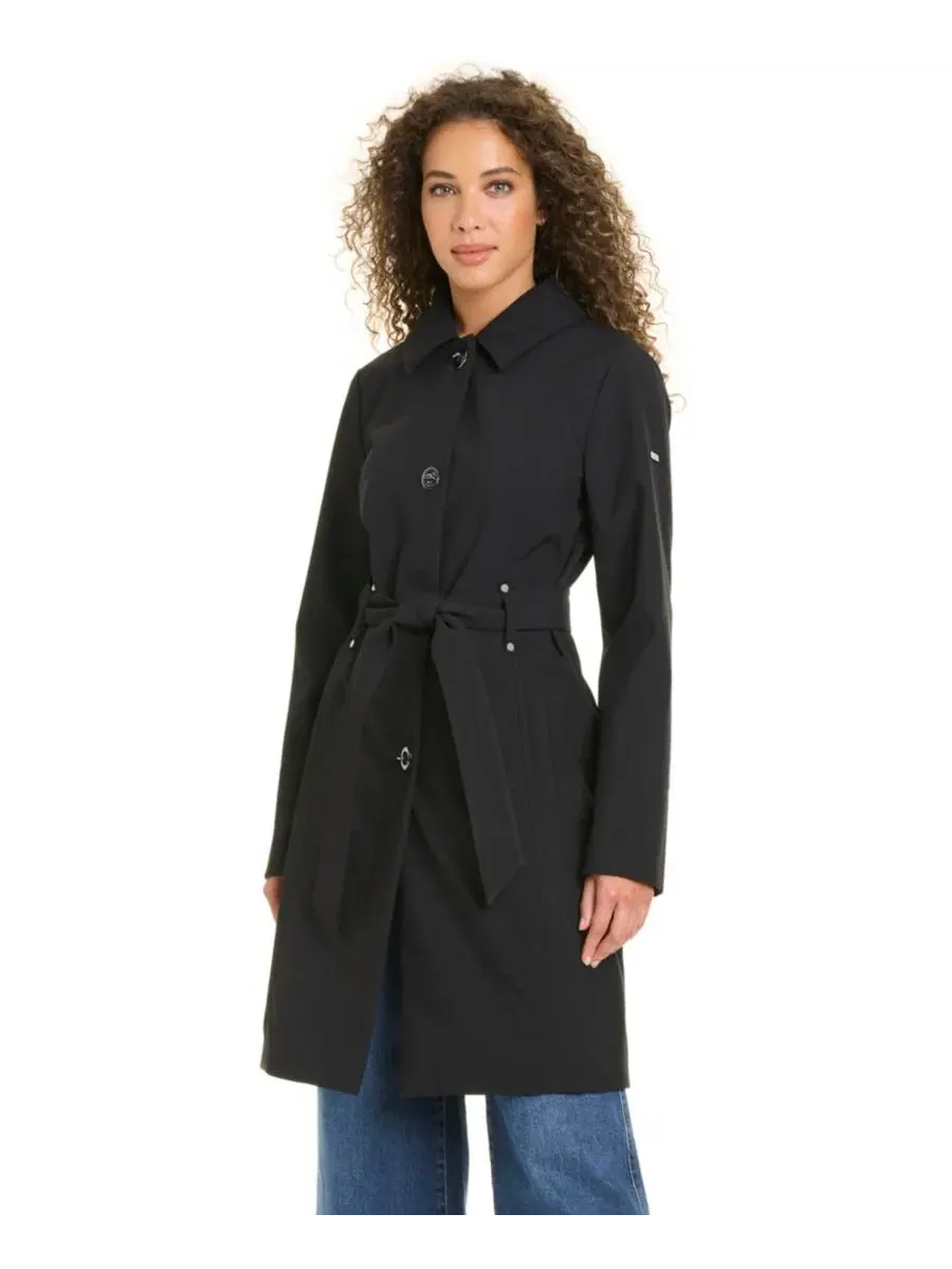 Пальто с поясом из софтшелла, модель Belted Softshell Coat Jones New York — изображение 8 из 13, черный