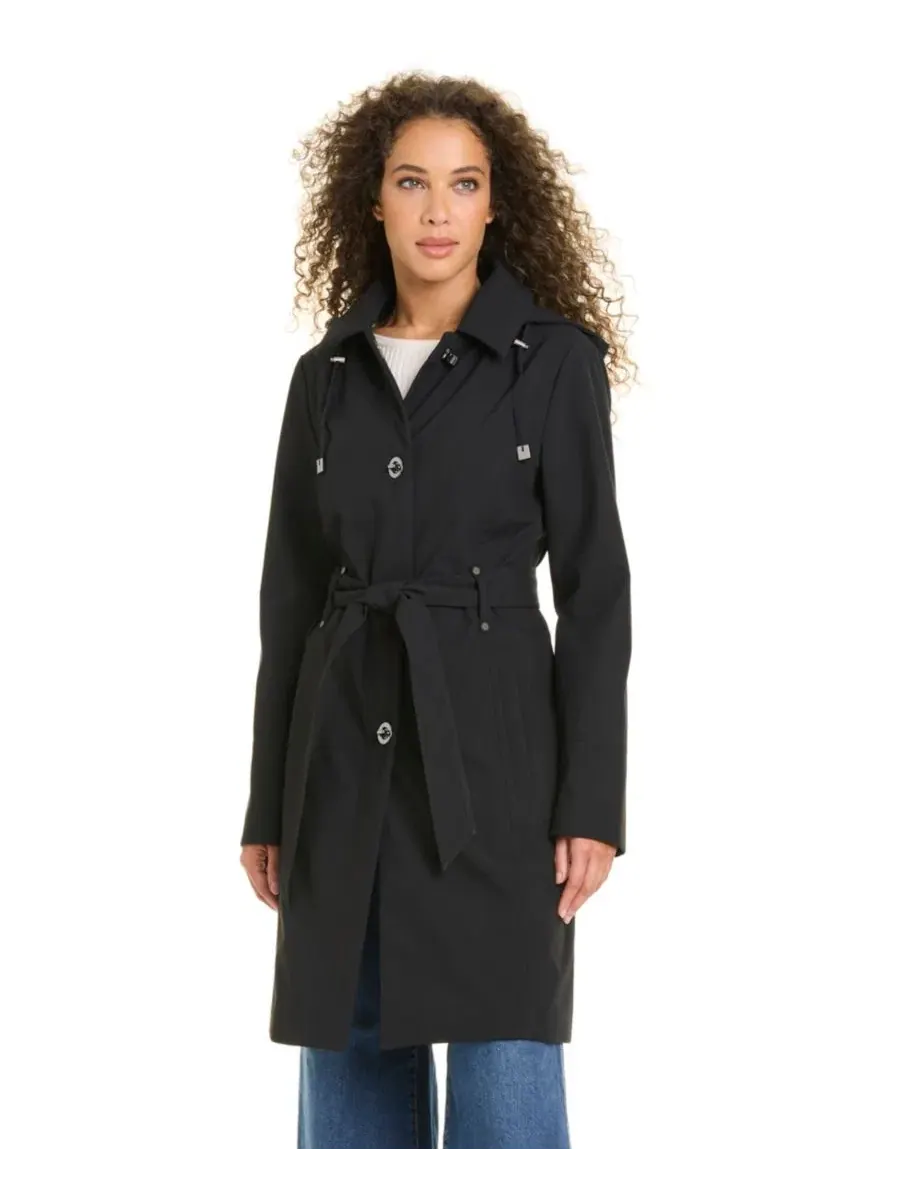 Пальто с поясом из софтшелла, модель Belted Softshell Coat Jones New York — изображение 10 из 13, черный