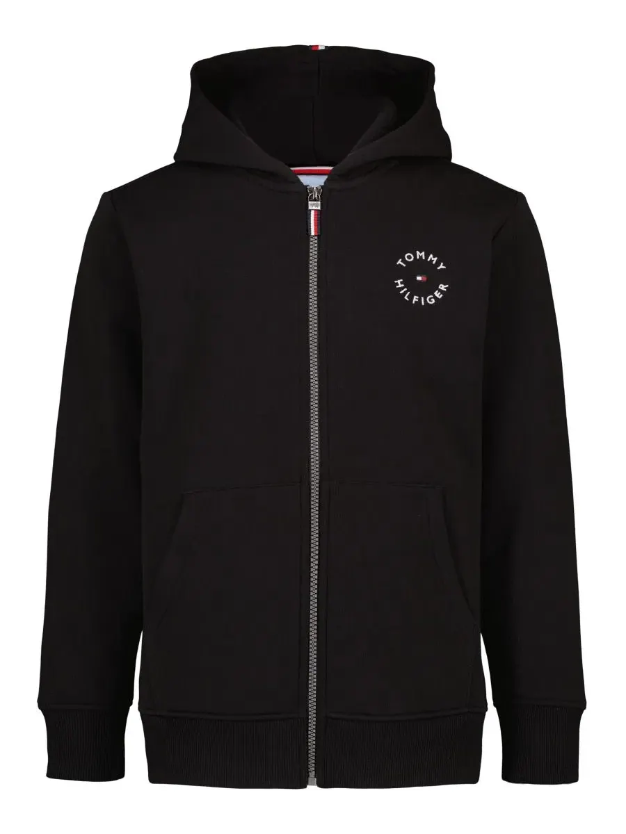 Худи на молнии с капюшоном, с длинным рукавом Tommy Hilfiger — изображение 1 из 5, черный