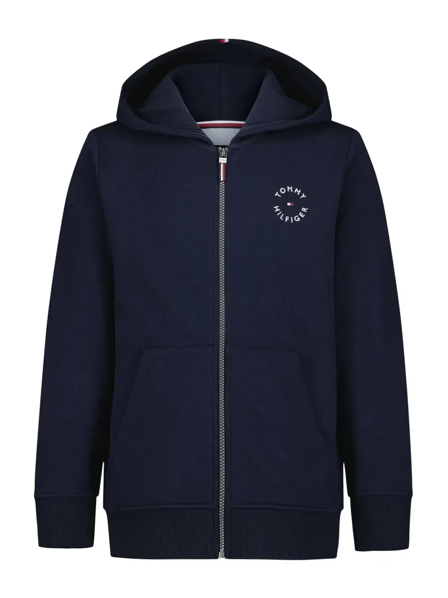 Худи на молнии с капюшоном Tommy Hilfiger — изображение 6 из 9, темно-синий