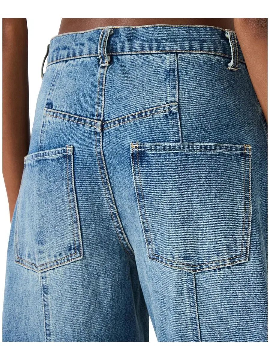 Джинсы свободного кроя Austin Loose-Barrel Ankle Steve Madden — изображение 4 из 5, синий