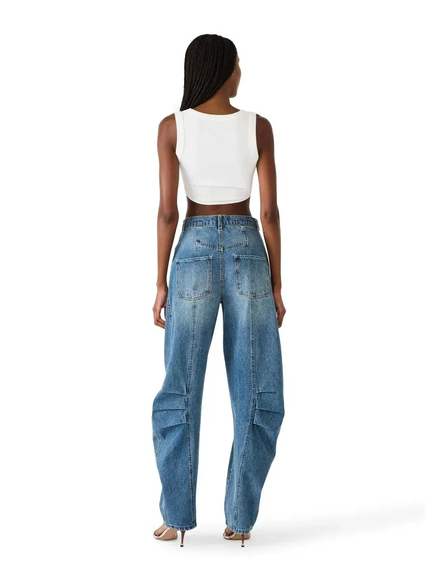 Джинсы свободного кроя Austin Loose-Barrel Ankle Steve Madden — изображение 5 из 5, синий