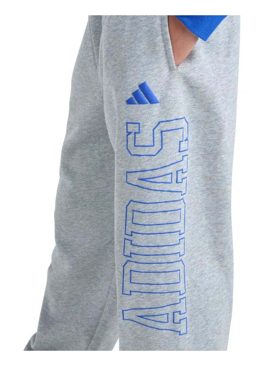 Штаны спортивные с эластичным поясом adidas — изображение 3 из 5, серый