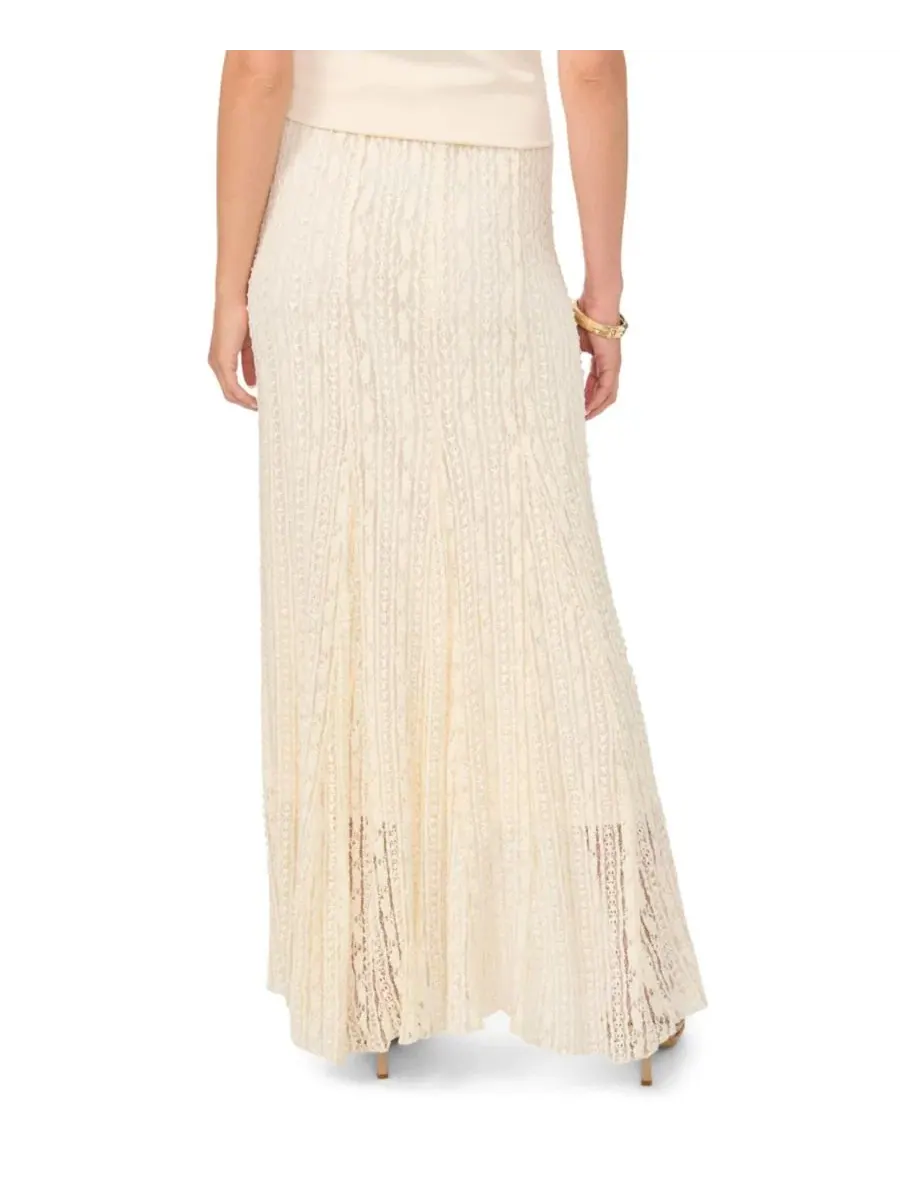 Юбка макси из трикотажа с клиньями-годе, модель Knit Godet Maxi Skirt Vince Camuto — изображение 4 из 5, слоновая кость