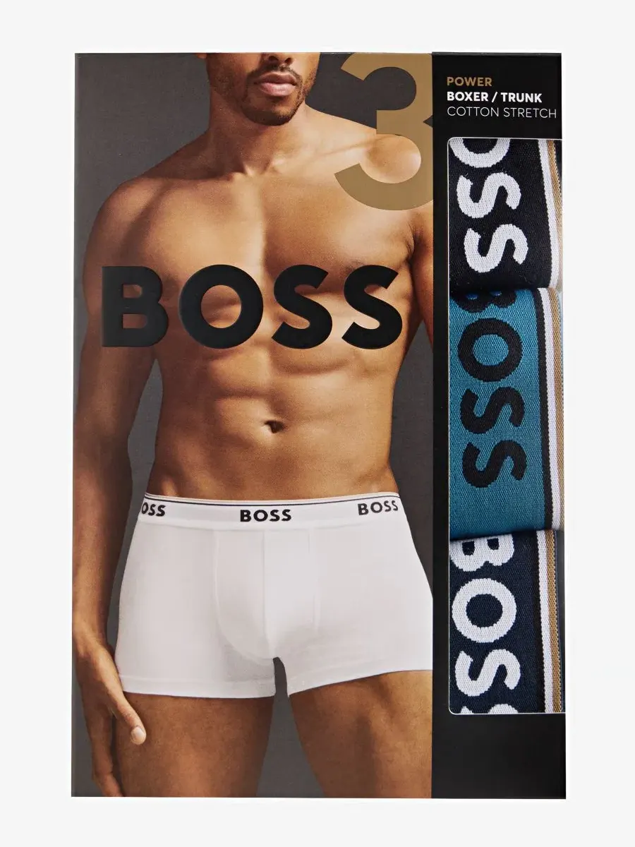 Трусы Power 3-Pack Stretch Cotton Hugo Boss — изображение 3 из 3, черный синий темно-синий