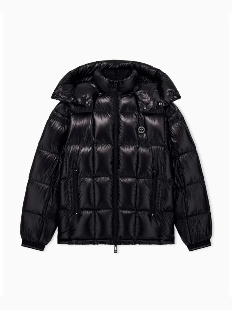 Куртка-пуховик с капюшоном, металлический блеск A|X Armani Exchange