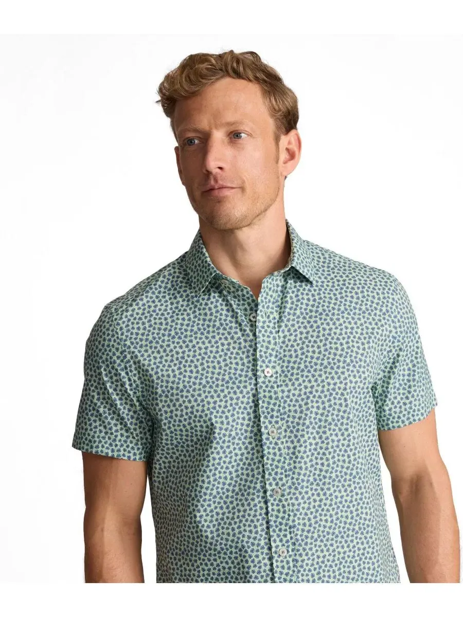 Мужская рубашка с коротким рукавом Slim Fit Performance Kyros UNTUCKit — изображение 2 из 2, зеленый