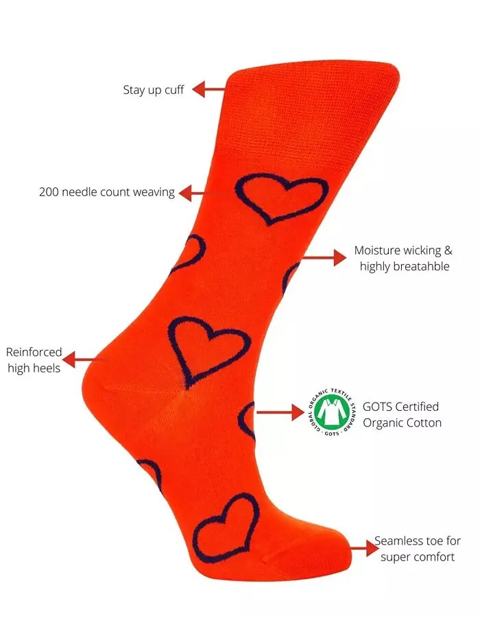 Женские супермягкие хлопковые бесшовные носки для брюк с мыском Love Sock Company — изображение 3 из 3, оранжевый