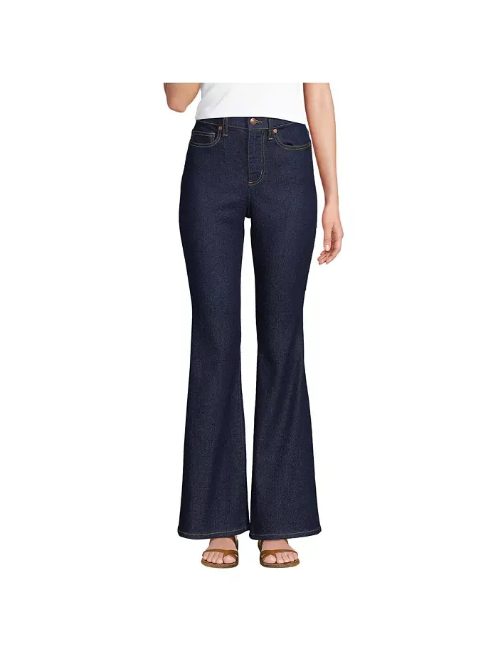 Женские джинсы Recover Denim с высокой талией и узкими джинсами-клеш Lands' End