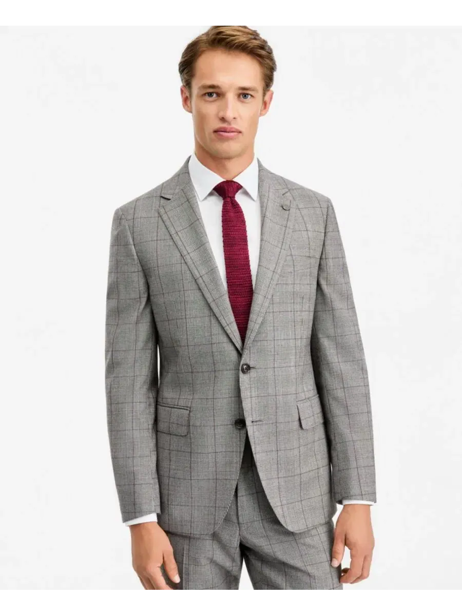 Пиджак мужской с принтом в клетку, Modern Fit Ted by Ted Baker — серый