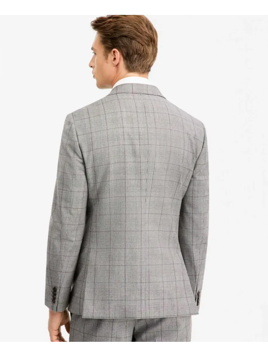 Пиджак мужской с принтом в клетку, Modern Fit Ted by Ted Baker — изображение 2 из 4, серый
