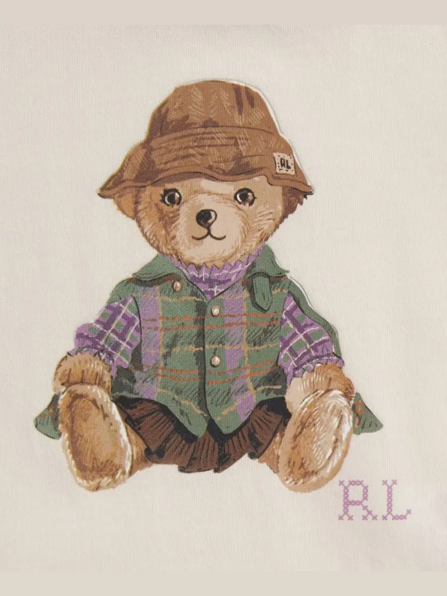 Комплект из футболки с воланами и леггинсов Polo Bear Polo Ralph Lauren — изображение 4 из 5, кремовый