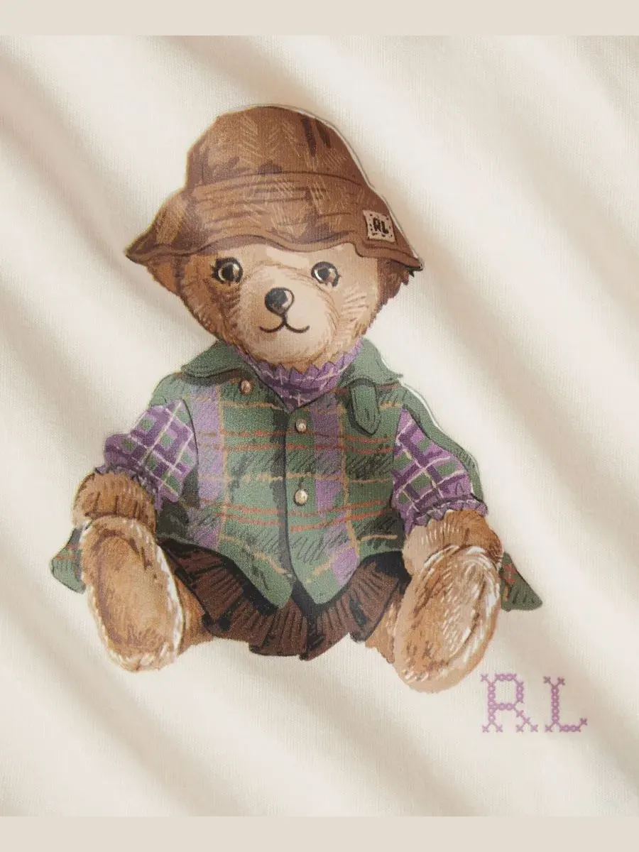 Комплект из футболки с воланами и леггинсов Polo Bear Polo Ralph Lauren — изображение 5 из 5, кремовый