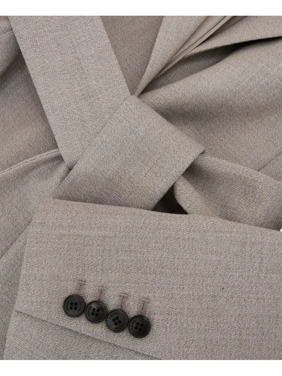 Женский пиджак с поясом Briony Wool-Blend Belted Single-Breasted Blazer REISS — изображение 2 из 5, серый