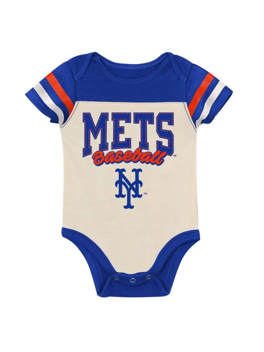 Комплект боди, слюнявчика и пинеток New York Mets Up One Outerstuff — изображение 4 из 4, белый