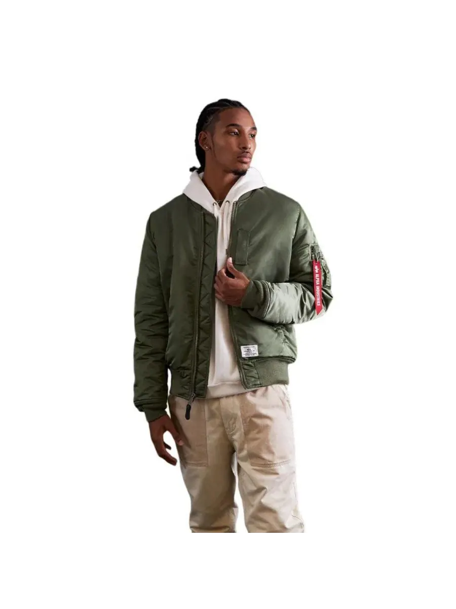 Куртка-бомбер MA-1 с молнией Alpha Industries — изображение 1 из 3, шалфейный