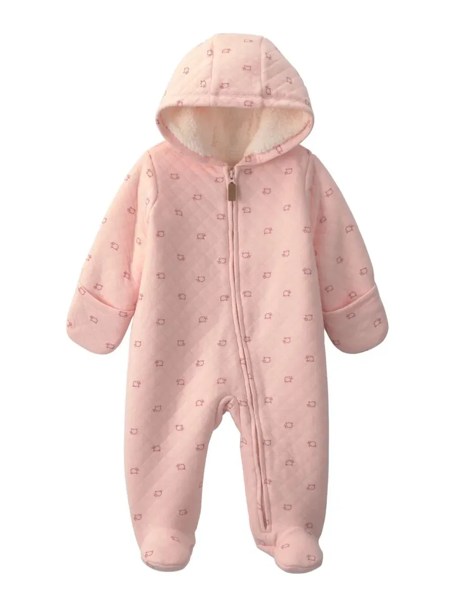 Детский комбинезон из флиса с капюшоном, на пуговицах, Sheep Teddy Fleece Carter's