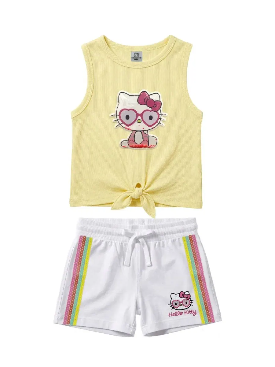 Комплект детский: топ без рукавов и шорты с аппликацией Hello Kitty Hello Kitty