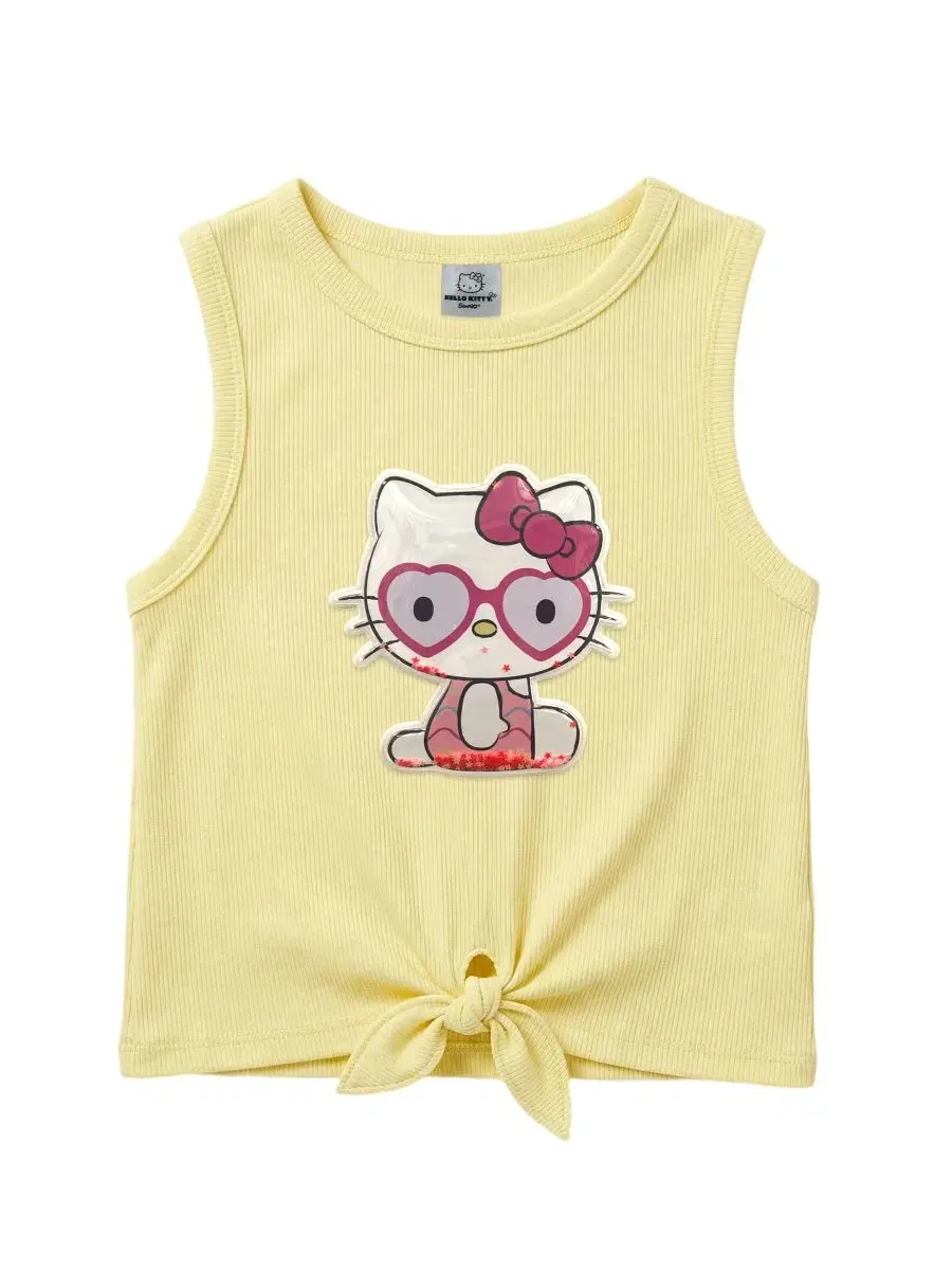 Комплект детский: топ без рукавов и шорты с аппликацией Hello Kitty Hello Kitty — изображение 2 из 5, белый/желтый