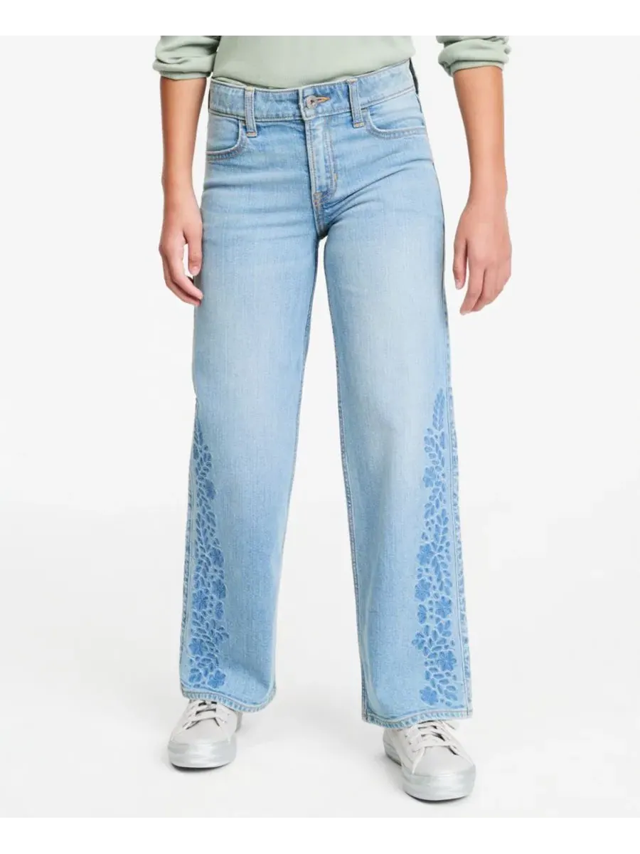 Джинсы с завышенной талией и вышивкой Embroidered High-Rise Jeans abercrombie kids