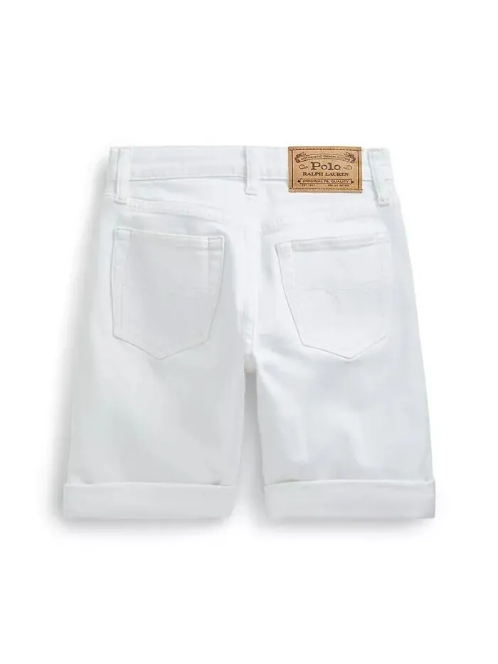 Узкие джинсовые шорты из эластичного денима Big Boys Sullivan Polo Ralph Lauren — изображение 2 из 4, белый