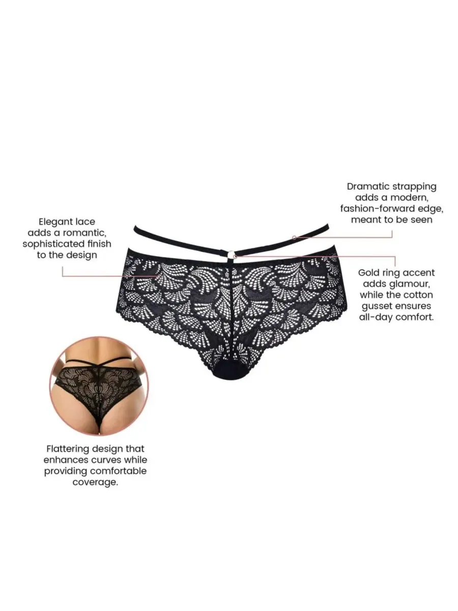 PARFAIT Женские кружевные бриджи Olivia Cheeky с поясом - черные — изображение 3 из 4, черный