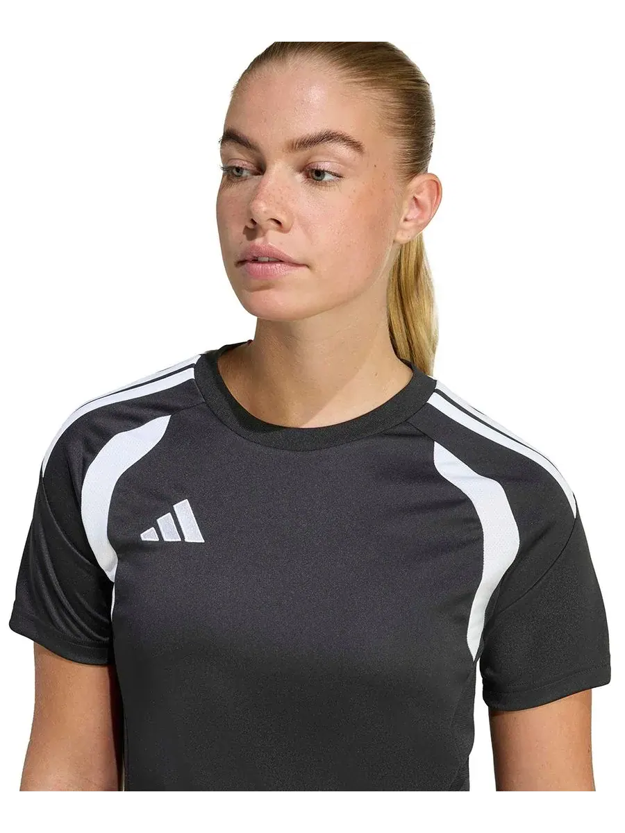 Женская футболка Tiro 26 League Soccer Adidas — изображение 4 из 6, черный/белый