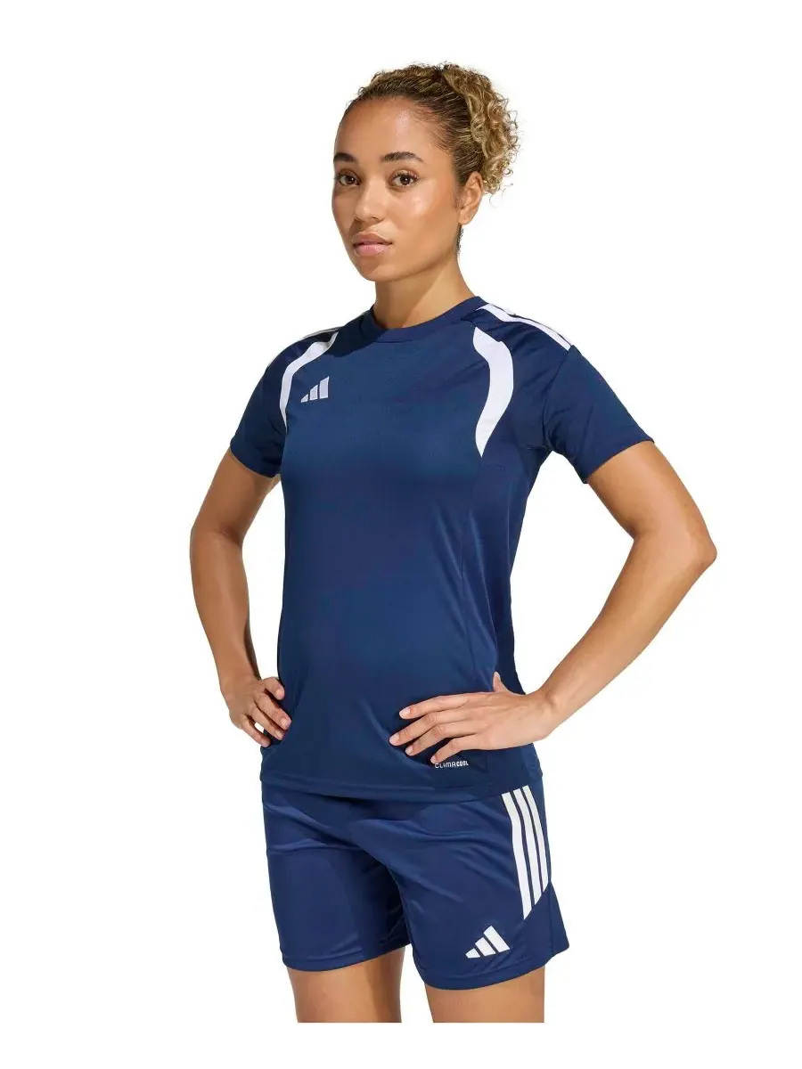 Женская футболка Tiro 26 League Soccer Adidas — изображение 1 из 6, темно-синий синий/белый
