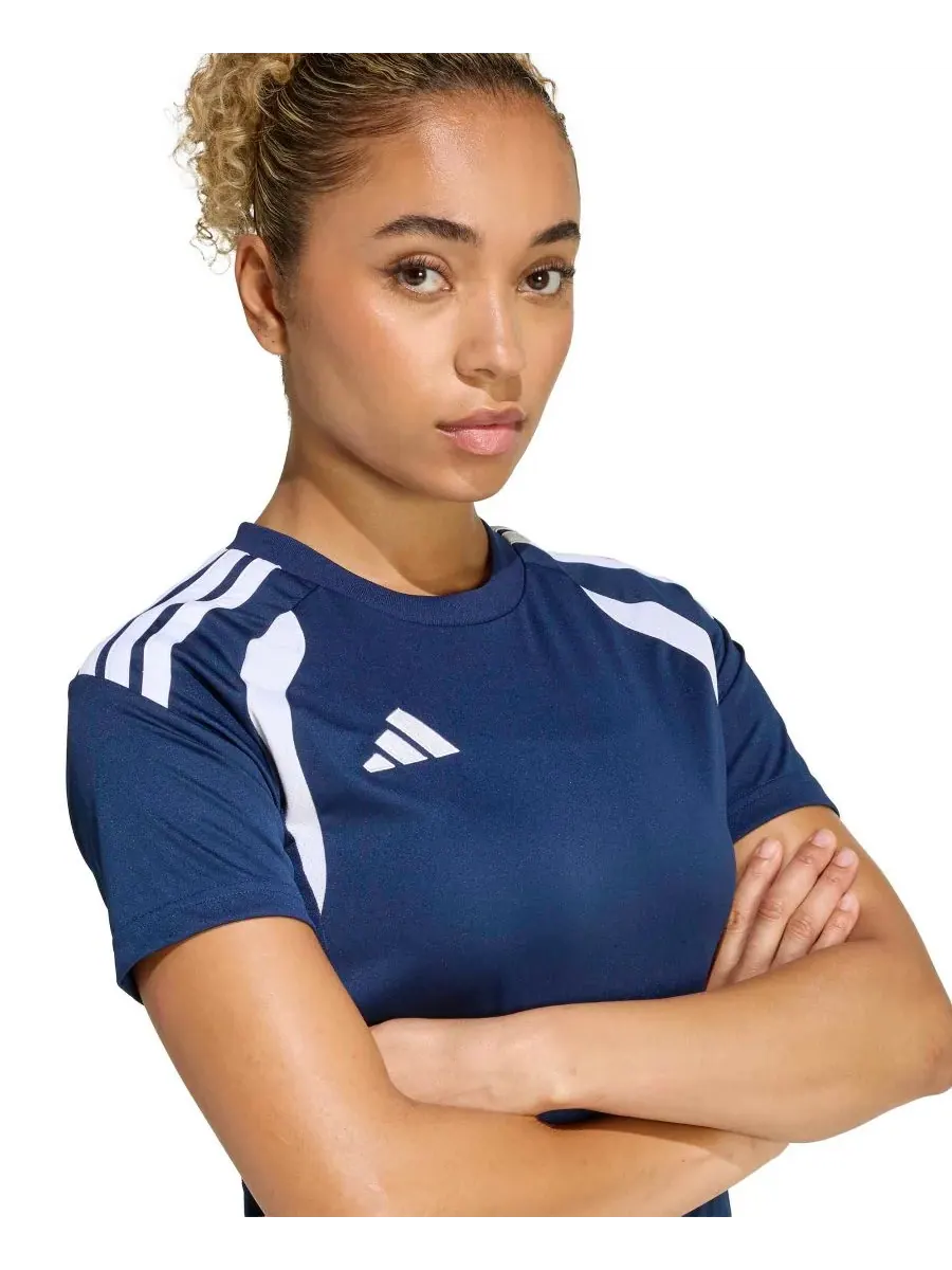Женская футболка Tiro 26 League Soccer Adidas — изображение 5 из 6, темно-синий синий/белый