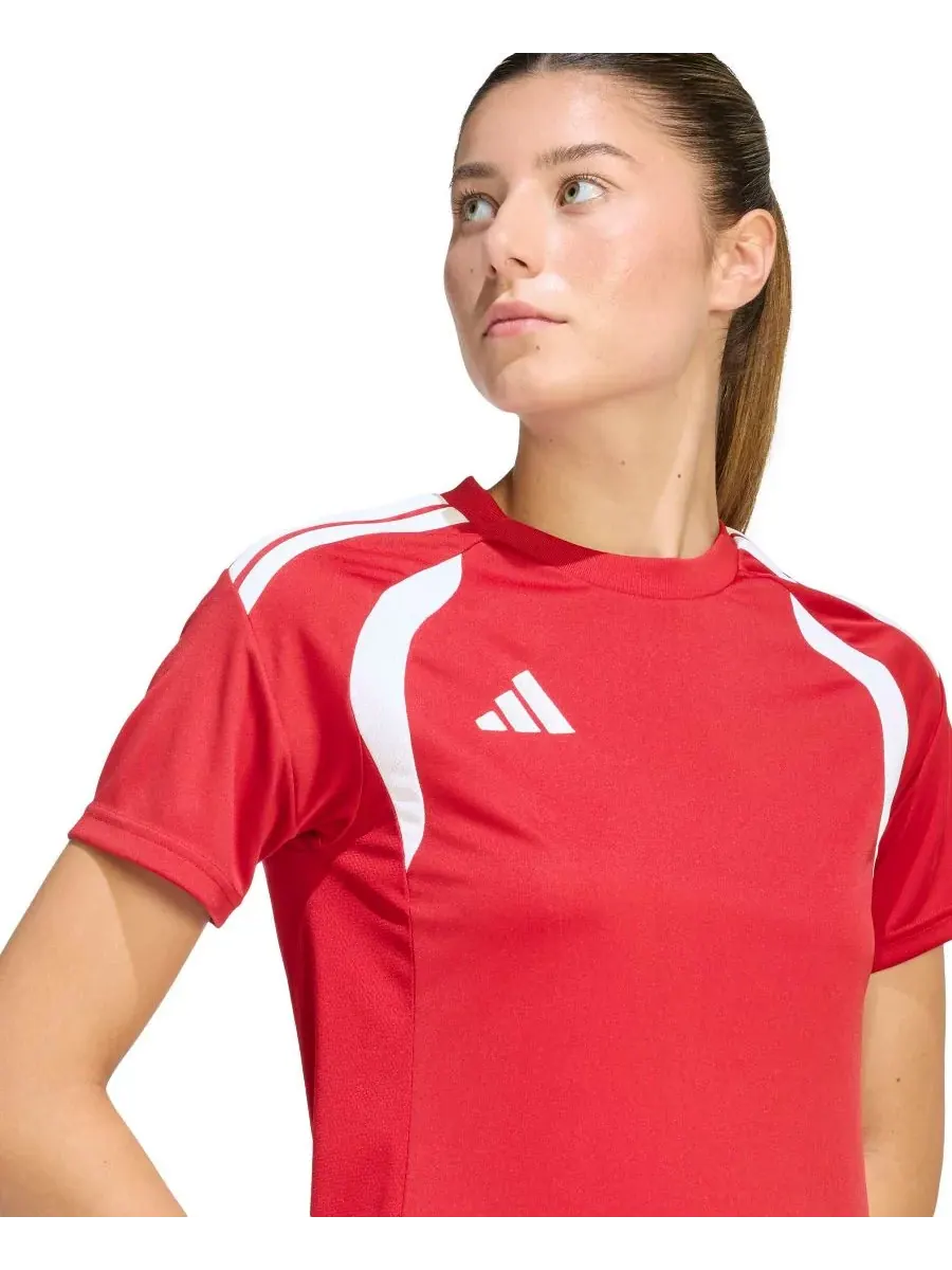 Женская футболка Tiro 26 League Soccer Adidas — изображение 5 из 6, красный/белый