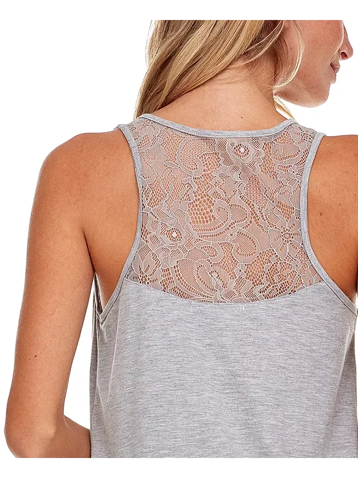 Французский пижамный комплект Frances Knit Cami Tap Flora by Flora Nikrooz — изображение 4 из 5, серый