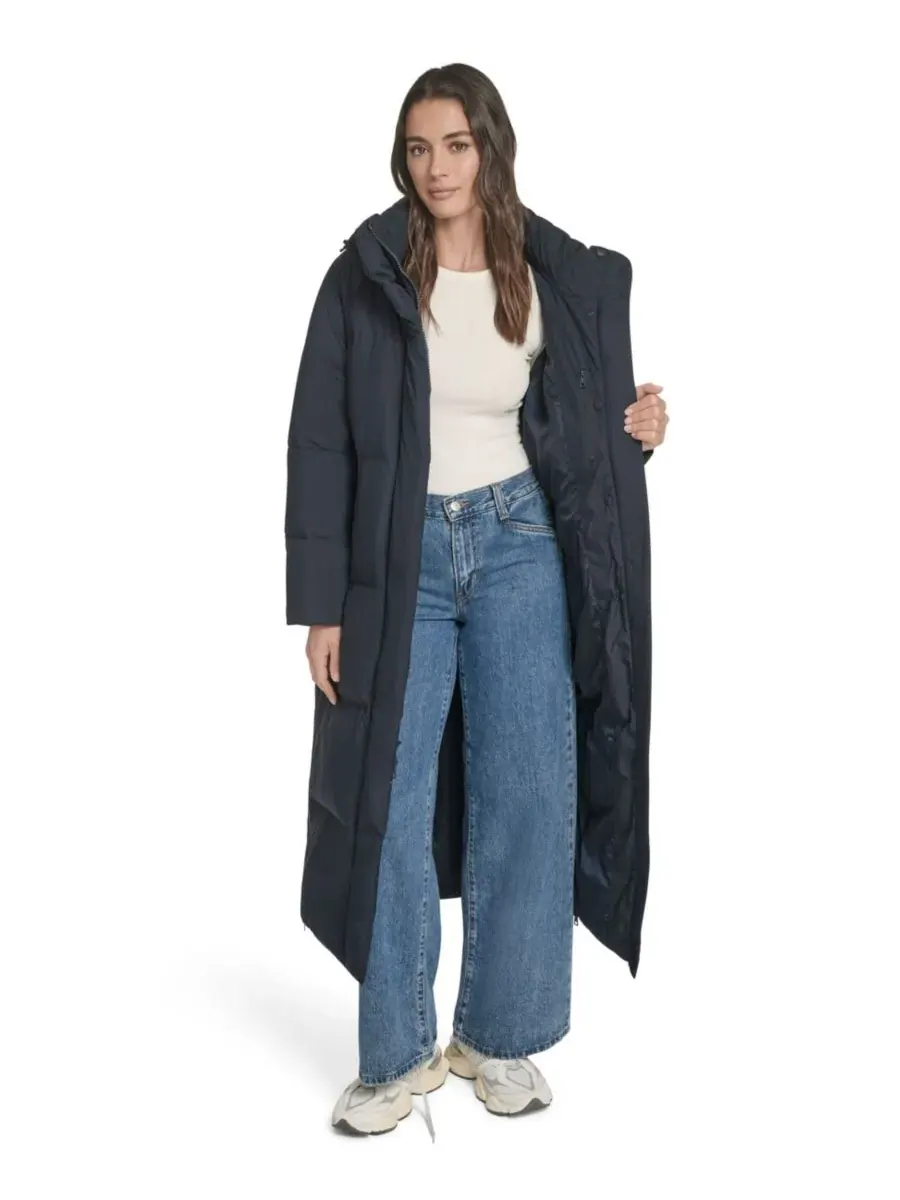 Женская стеганая парка стандартного размера с удлиненным кроем Levi's — изображение 4 из 5, темно-синий