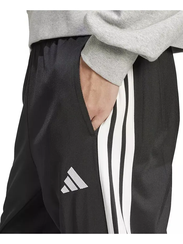 Мужские зауженные книзу спортивные брюки в полоску, стандартного кроя adidas — изображение 3 из 4, черный