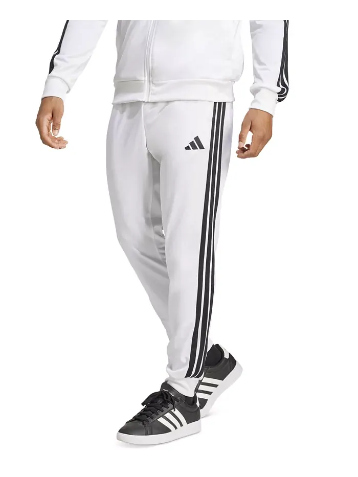 Мужские классические сужающиеся спортивные брюки в полоску adidas — изображение 1 из 4, белый
