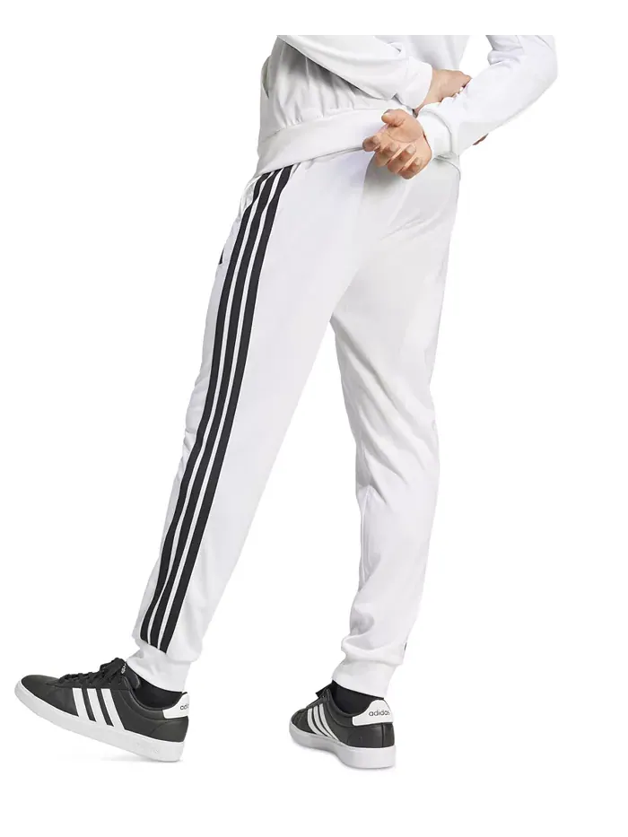 Мужские классические сужающиеся спортивные брюки в полоску adidas — изображение 2 из 4, белый