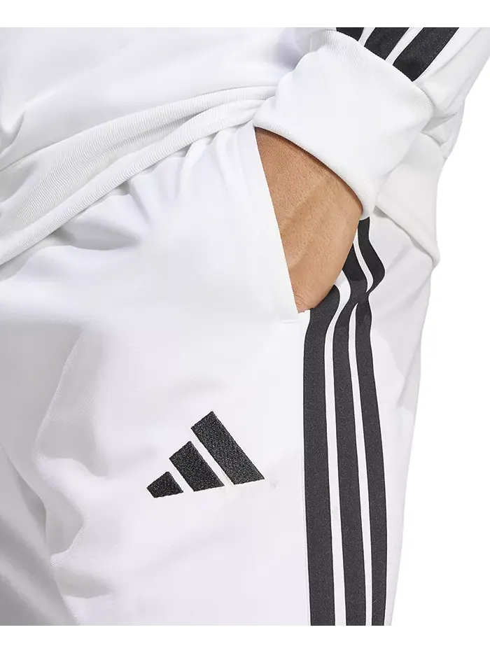 Мужские классические сужающиеся спортивные брюки в полоску adidas — изображение 3 из 4, белый