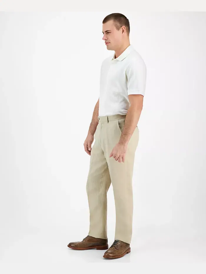 Мужские льняные брюки Modern-Fit Nautica — изображение 3 из 7, бежевый