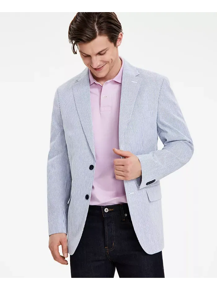 Мужской спортивный пиджак Modern-Fit из ткани в полоску Tommy Hilfiger
