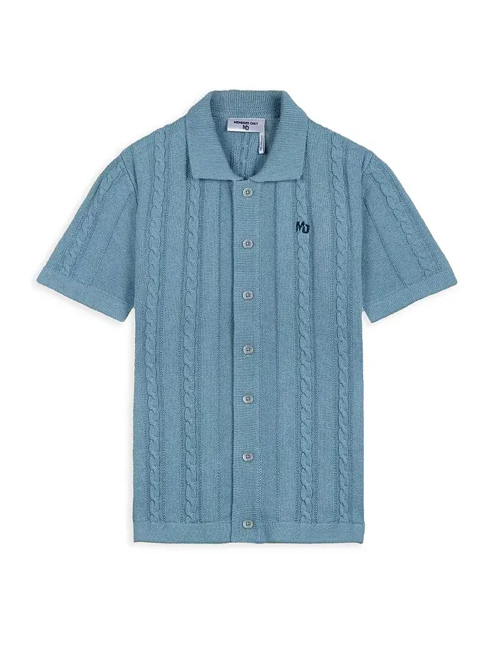 Мужской джемпер JC Polo с узором "косичка" Members Only — изображение 6 из 8, серый