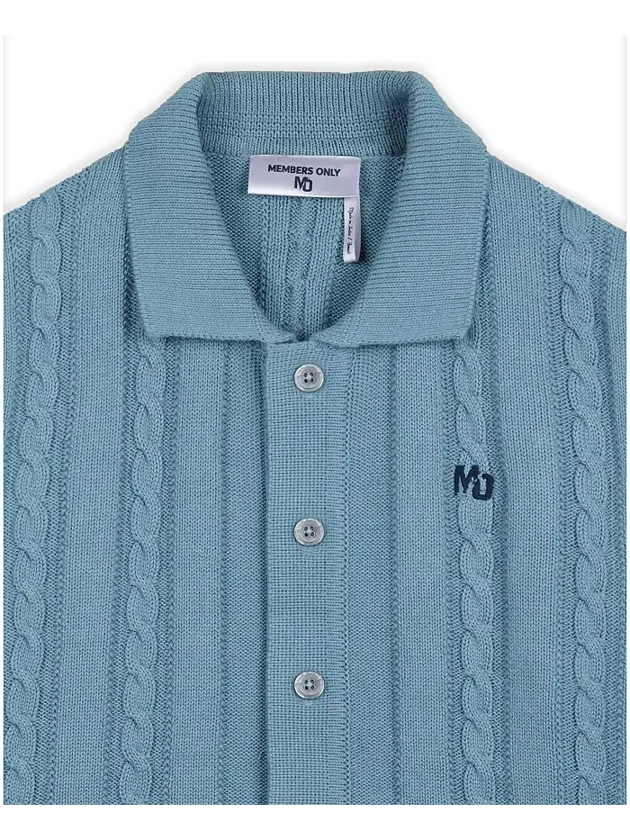 Мужской джемпер JC Polo с узором "косичка" Members Only — изображение 7 из 8, серый