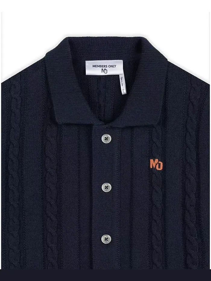 Мужской джемпер JC Polo с узором "косичка" Members Only — изображение 7 из 8, темно-синий