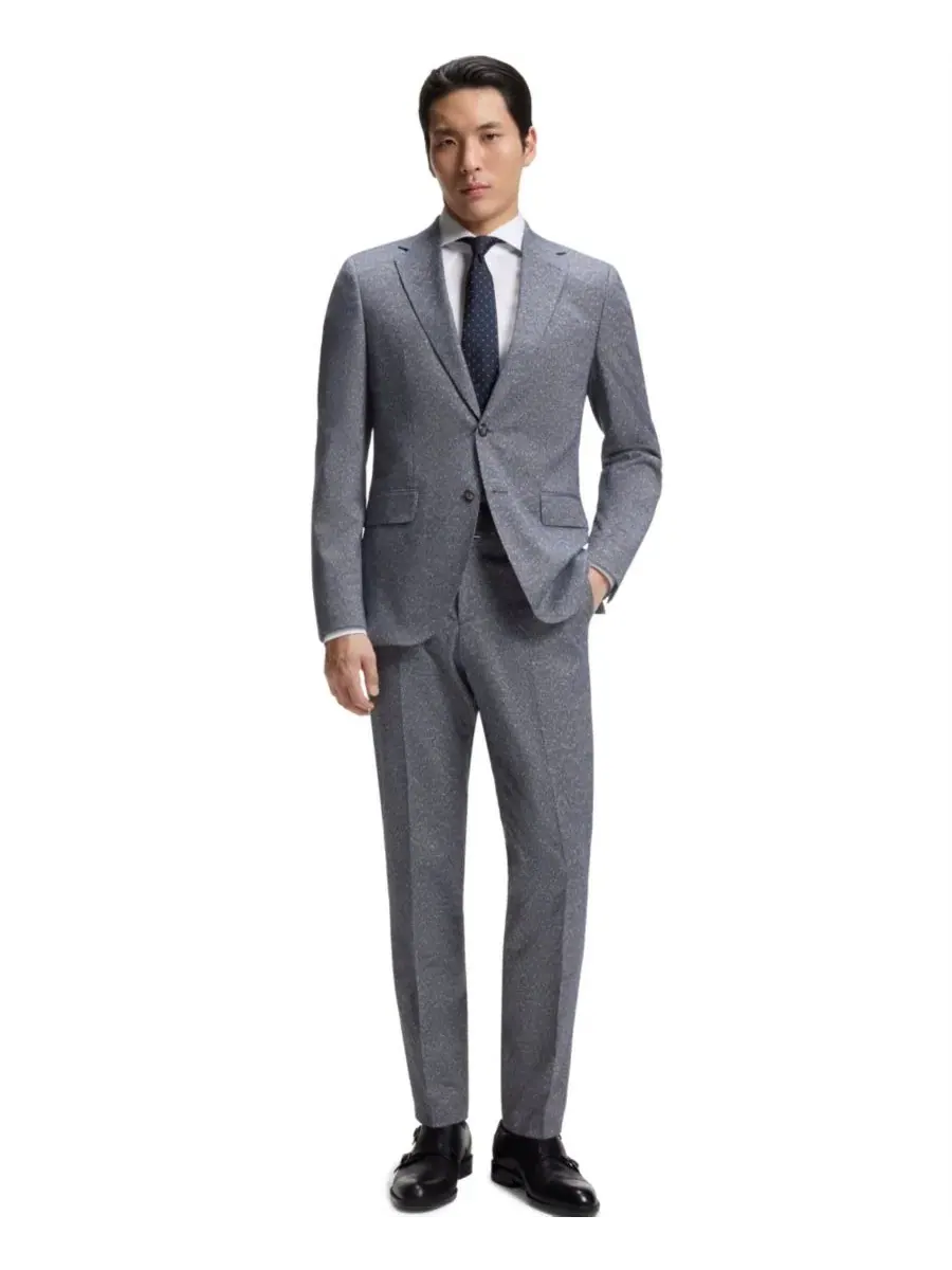 Мужской костюм-двойка из эластичной букле, стандартного кроя Hugo Boss