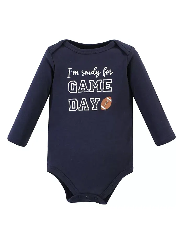 Детский хлопковый боди с длинным рукавом 3 шт Hudson Baby — изображение 3 из 5, серый