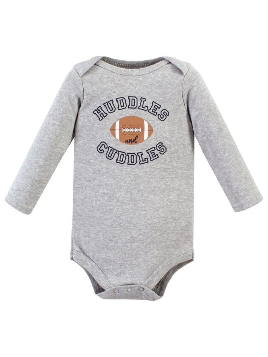 Хлопковые боди с длинными рукавами, комплект из 3 штук Hudson Baby, Football Huddles 3-Pack — изображение 2 из 5