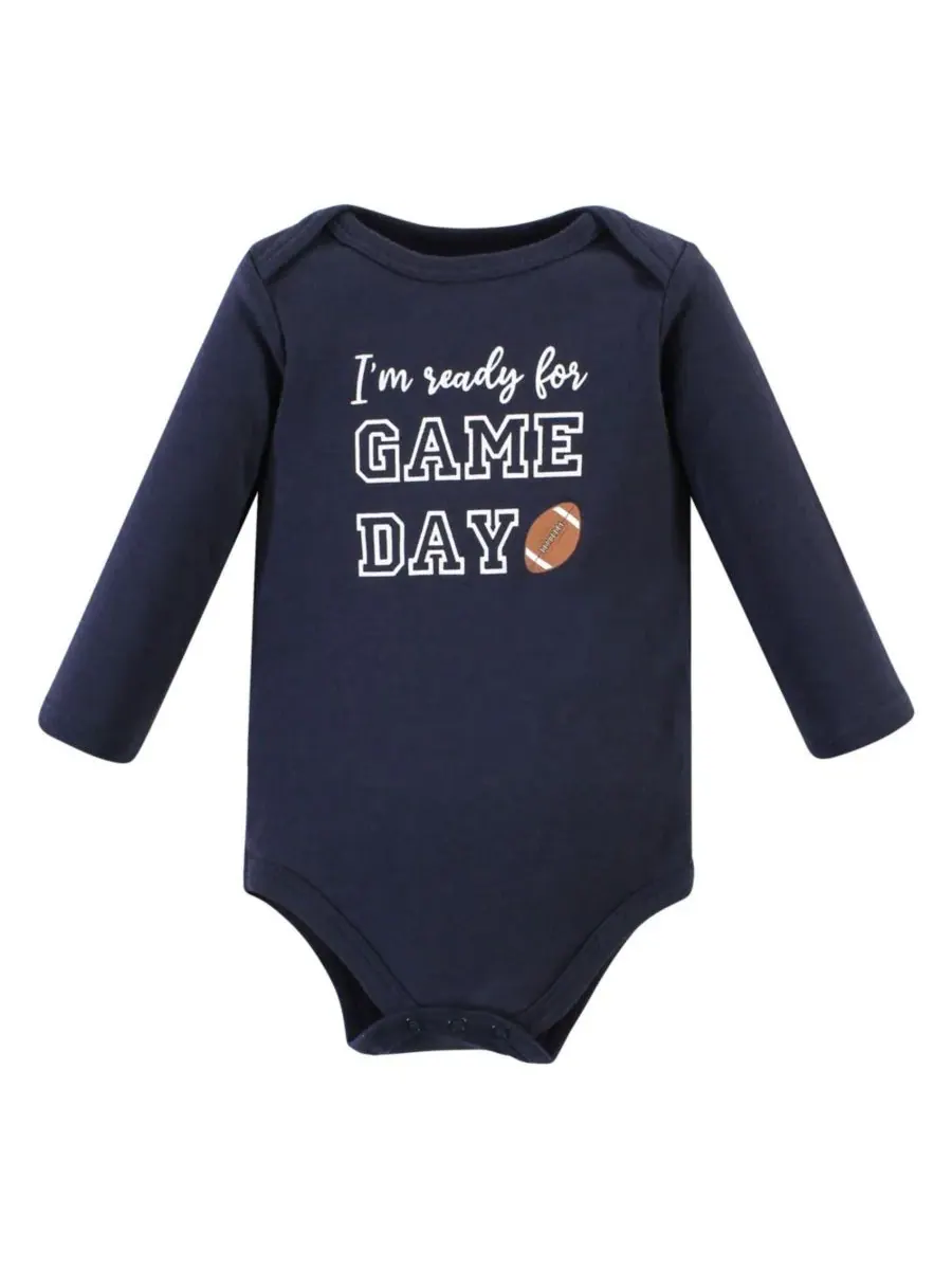 Хлопковые боди с длинными рукавами, комплект из 3 штук Hudson Baby, Football Huddles 3-Pack — изображение 3 из 5