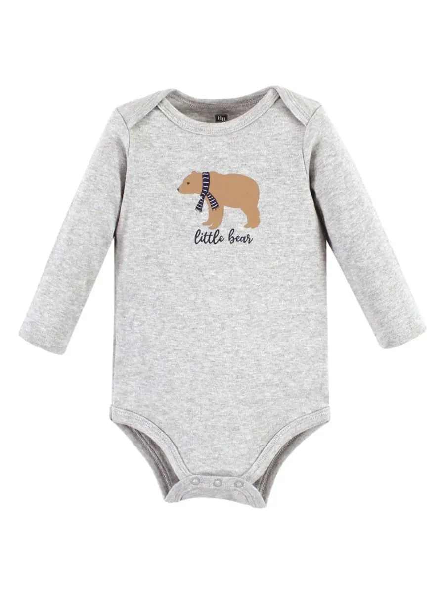 Хлопковые боди с длинными рукавами, комплект из 3 штук Hudson Baby, Moose Bear Sweater — изображение 5 из 5