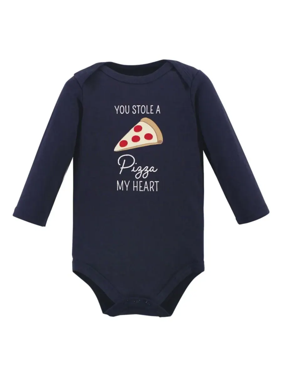 Хлопковые боди с длинными рукавами, комплект из 3 штук Hudson Baby, Pizza — изображение 3 из 3